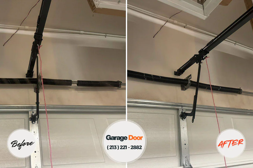 Before and after: garage door repair Montclair State University, NJ